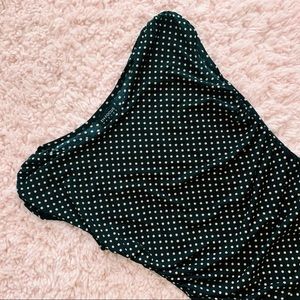 ☼ Polka Dot Black + Tan Dress ☼